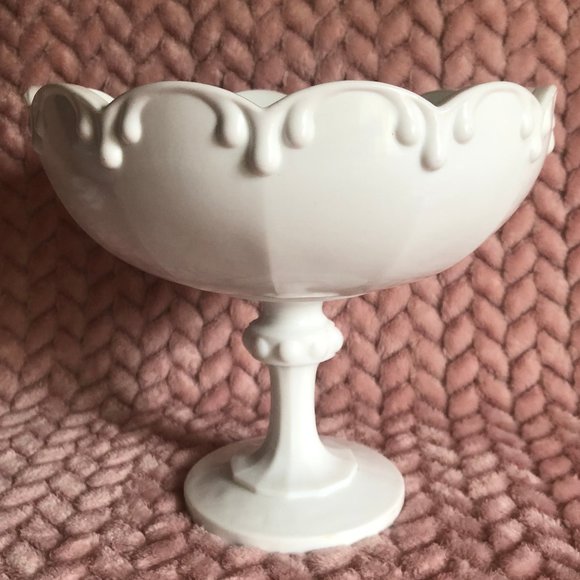 Other - Milk Glass Pedestal Bowl-Center Piece Vintage Other - Milk Glass Pedestal Bowl-Center Piece Vintage